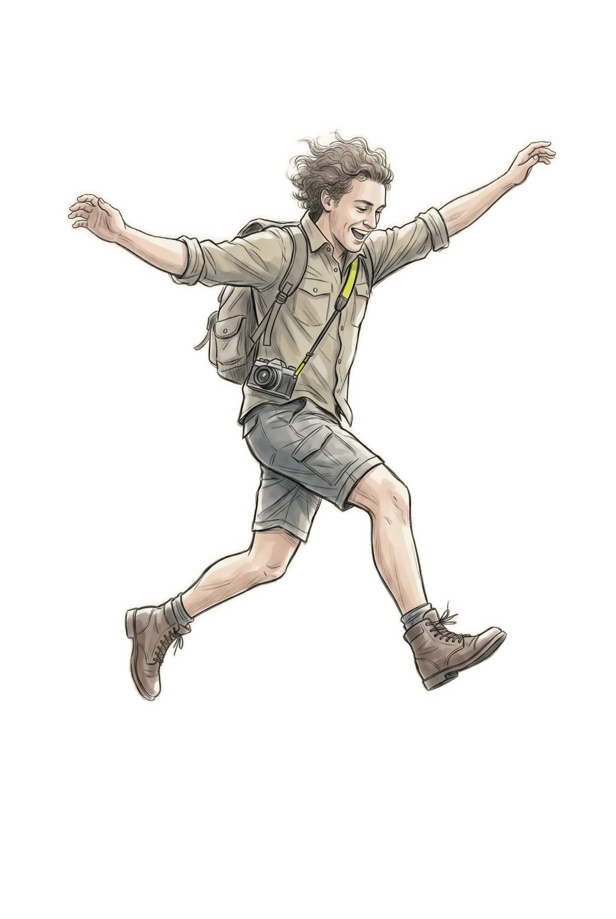 Traveller jumping between stepping stones